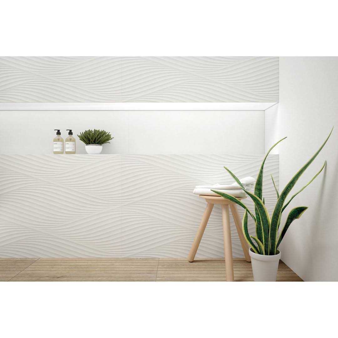 Donna 13 x 40 Matte Wave Ceramic Tile Bedrosians - MT - Mrs Treak