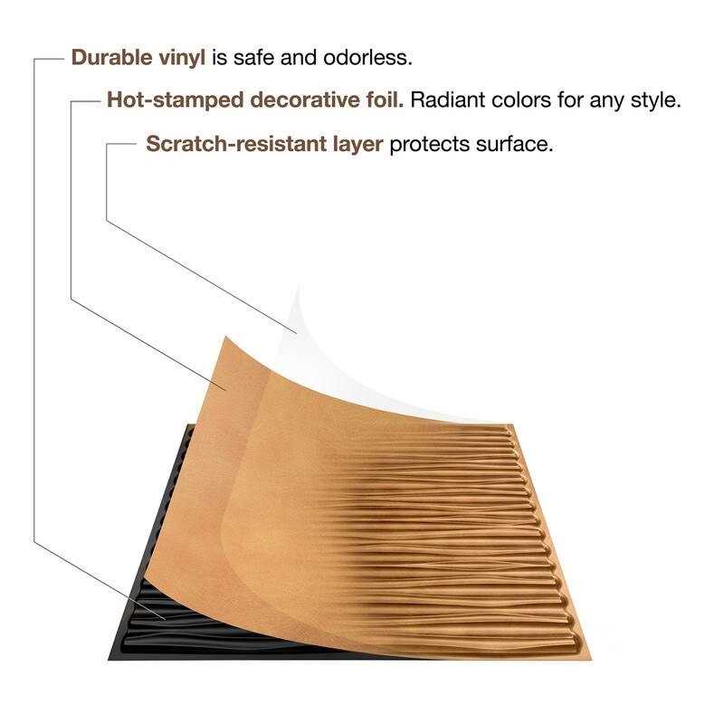 Fasade Coffer Decorative Vinyl 2ft x 2ft Lay In Ceiling Tile - MT - Mrs Treak