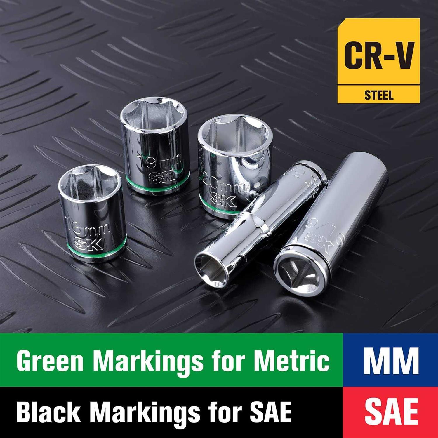 SK Drive Socket Set Deep SAE Sockets 13-Piece - MT - Mrs Treak