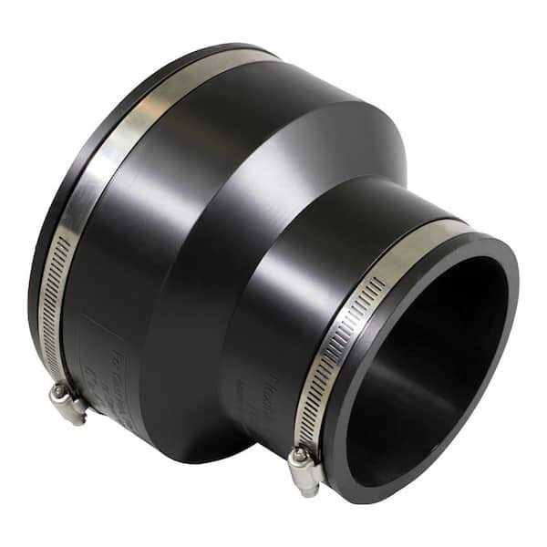 The Plumber’s Choice 4 in. PVC Flexible Reducing Coupling with Stainless Steel Clamps - MT - Mrs Treak