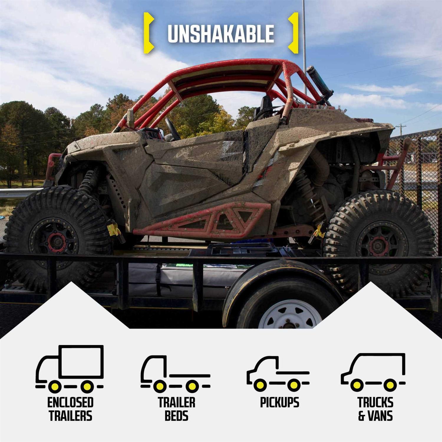 Dc Cargo Mall Wheel Chocks + E-Track Ratchet Straps Atv Tie-down Kit - MT - Mrs Treak