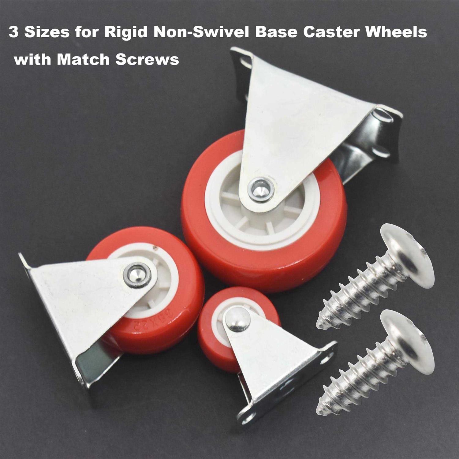 Floyutin Rigid No-swivel Plate Hard Rubber Caster Wheels for Fu - MT - Mrs Treak