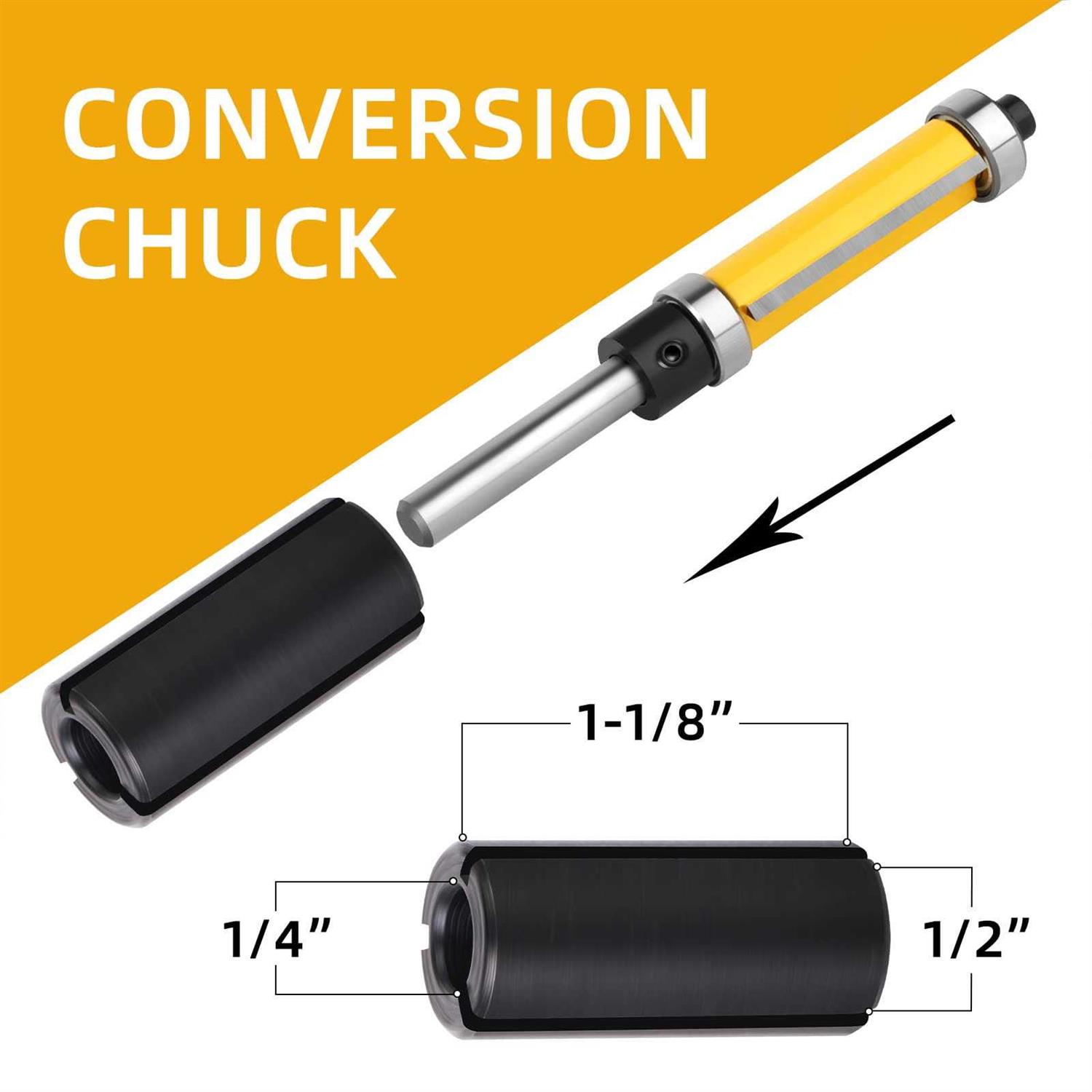 MEIGGTOOL Flush Trim Top and Bottom Bearing Router Bit 1/2-Inch Shank - MT - Mrs Treak