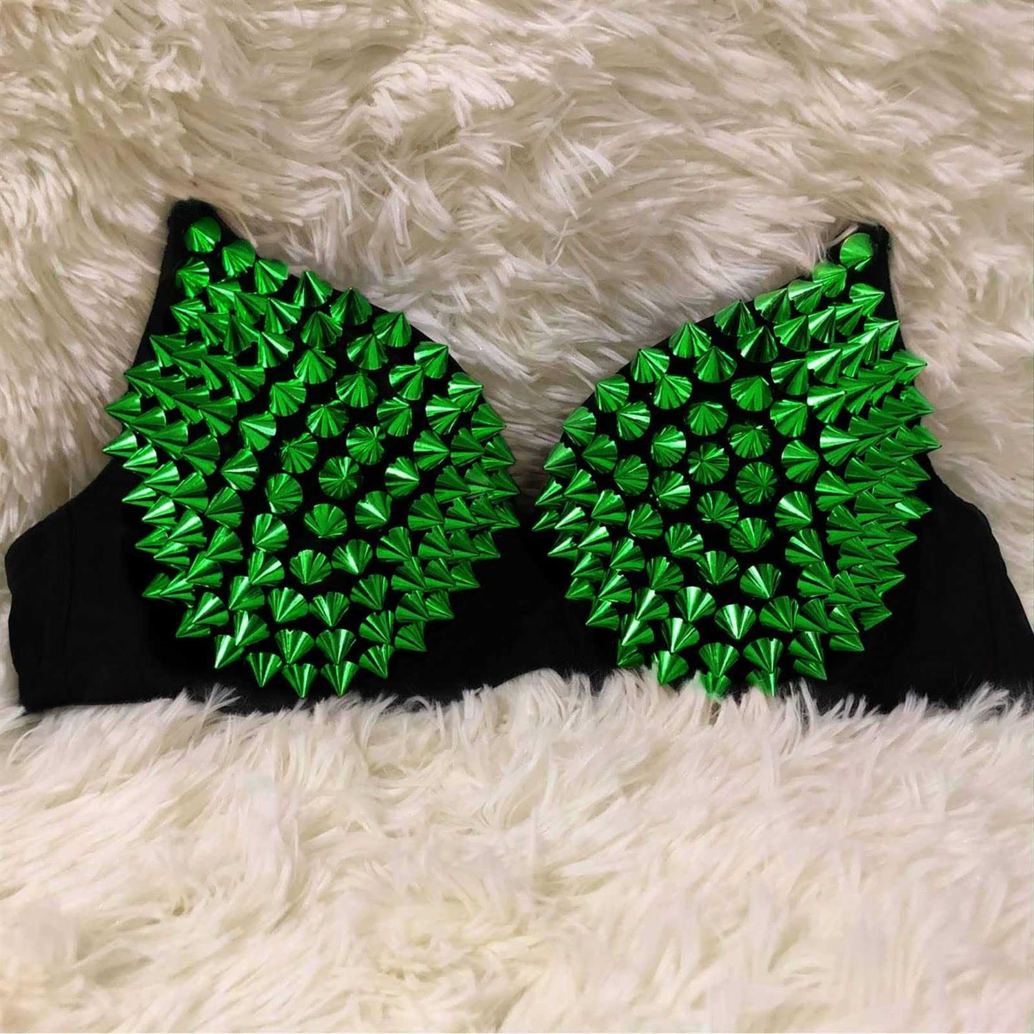 Yhsheen 1 Yard Sew Stitch On Spike Stud Rivet Flat-Back Punk Rock Trim Ribbon mesh Bead Craft - MT - Mrs Treak