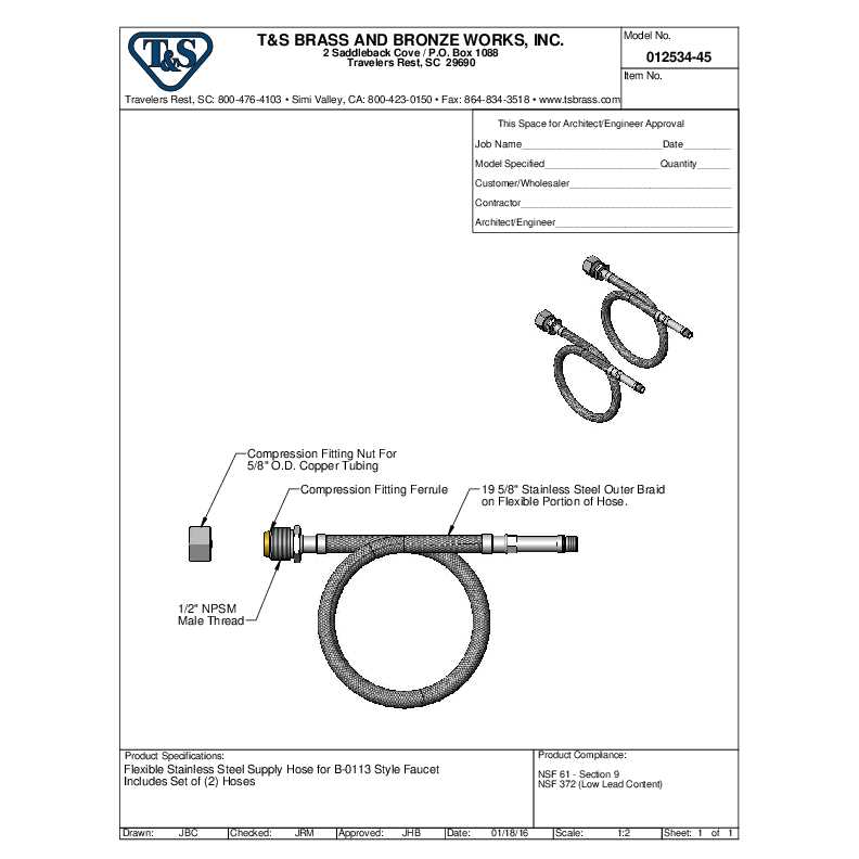 T&S Brass 010386-45 Flat Strainer - MT - Mrs Treak