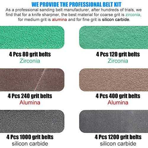 Tockrop 24 Pcs Knife Sharpener Sanding Belts 1/2” x 12” Replacement Belt K - MT - Mrs Treak