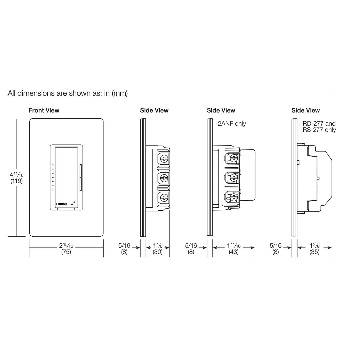 Lutron Rocker Switch Caseta 5 amps Single Pole Smart White DVRF-5NS-WH-R - MT - Mrs Treak