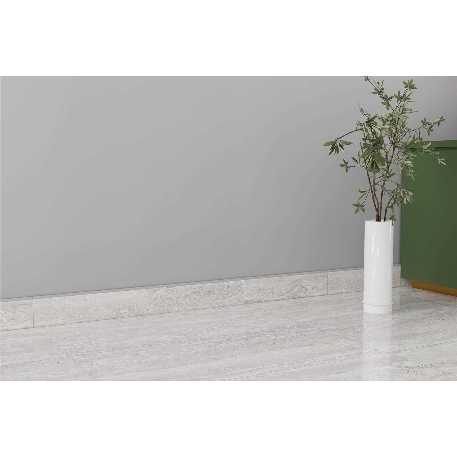 Style Selections Torin Gray 12-in x 24-in Polished Porcelain Marble Look Tile JJ-TLL - MT - Mrs Treak