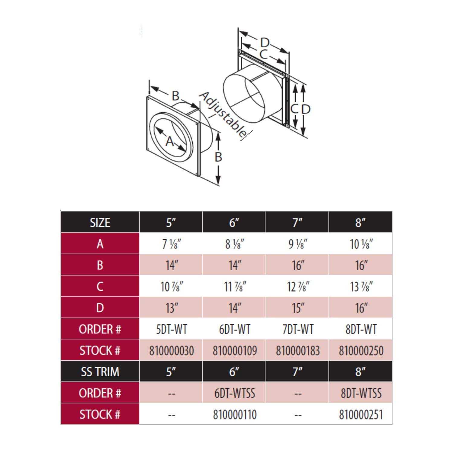 DuraVent 6DT-WS DuraTech Adjustable Wall Strap - MT - Mrs Treak
