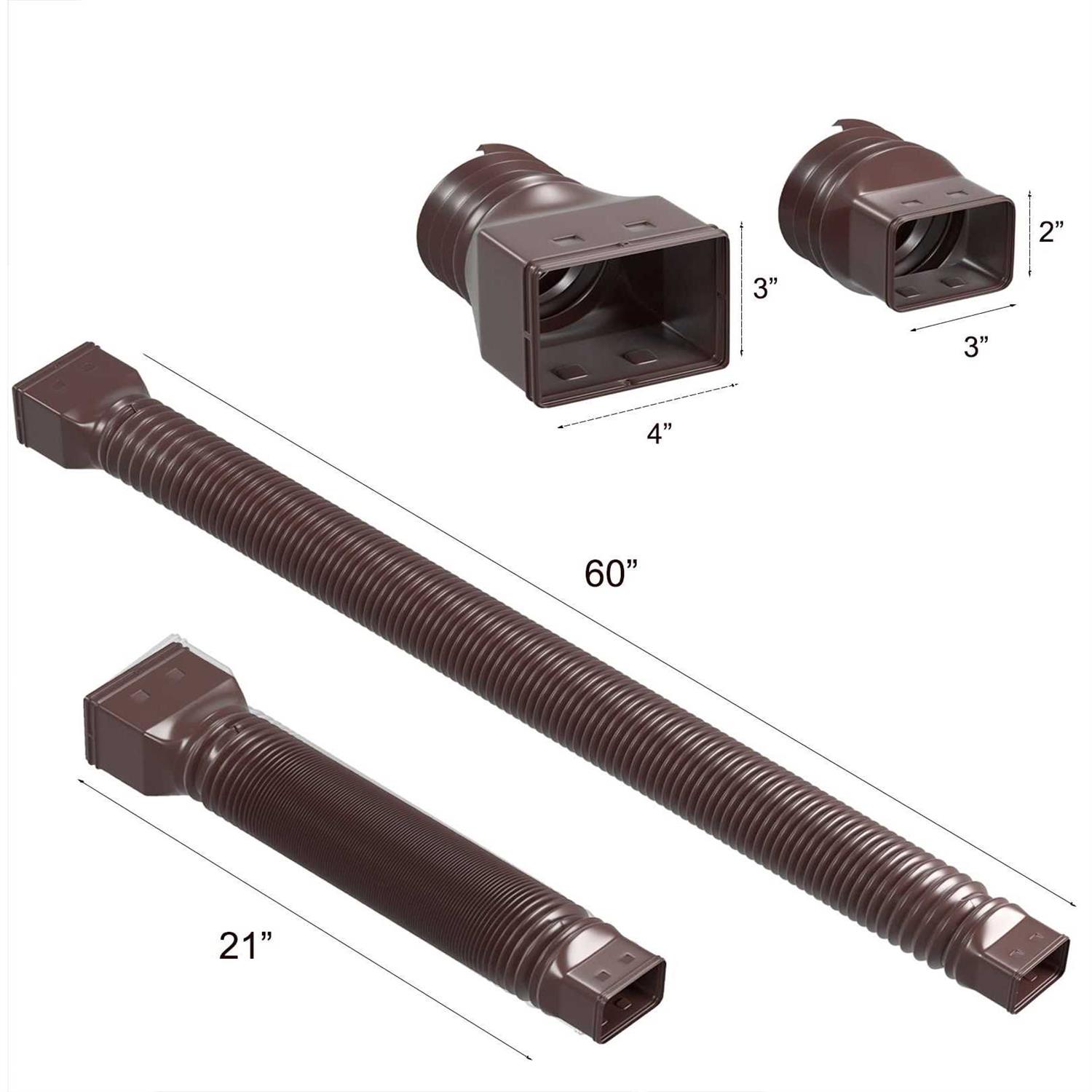 YOTODY Rain Gutter Downspout Extensions Flexible Drain Extender Screws for Included - MT - Mrs Treak