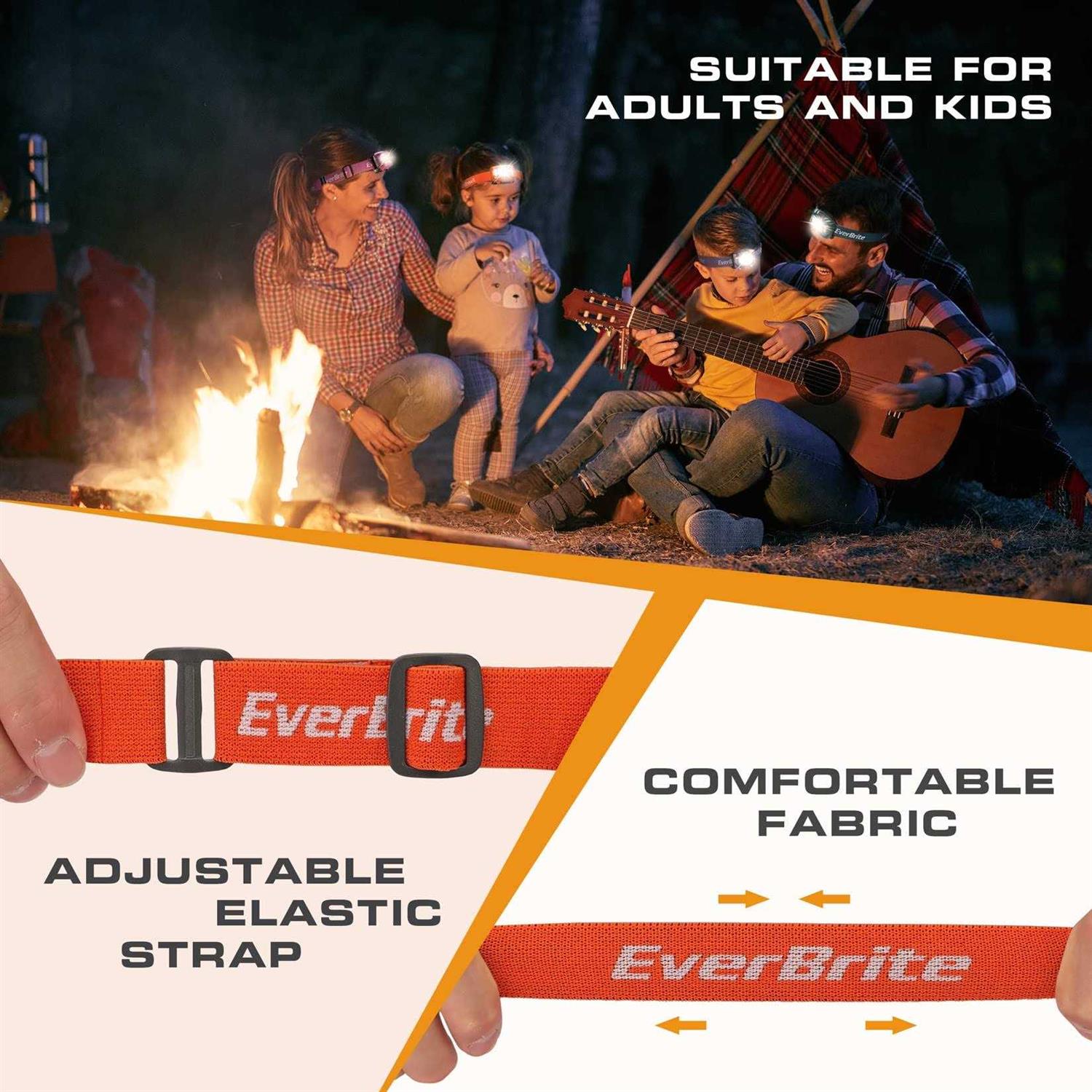 Everbrite Headlamp, 2 Pack Kids Headlamp with Red Light and Memory Function, Head Lamp for Adults and Kids with 5 Modes - MT - Mrs Treak