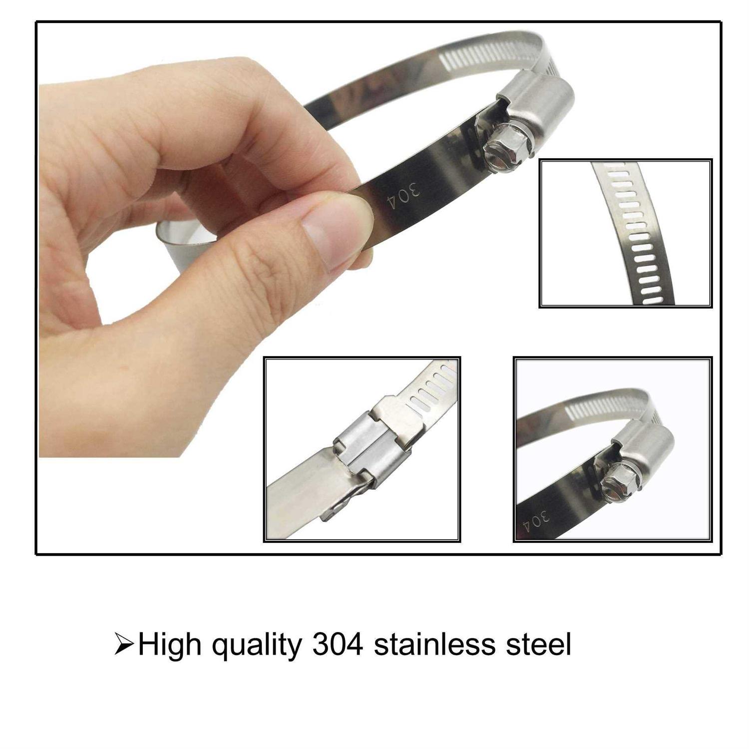 Eesteck Adjustable 304 Stainless Steel Duct Clamps Hose Clamp Pipe Clamp Air Ducting Clamp worm drive Hose Clamps - MT - Mrs Treak