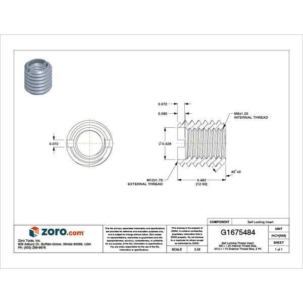 E-Z LOK Threaded Insert for Soft Wood 951618-25 - MT - Mrs Treak
