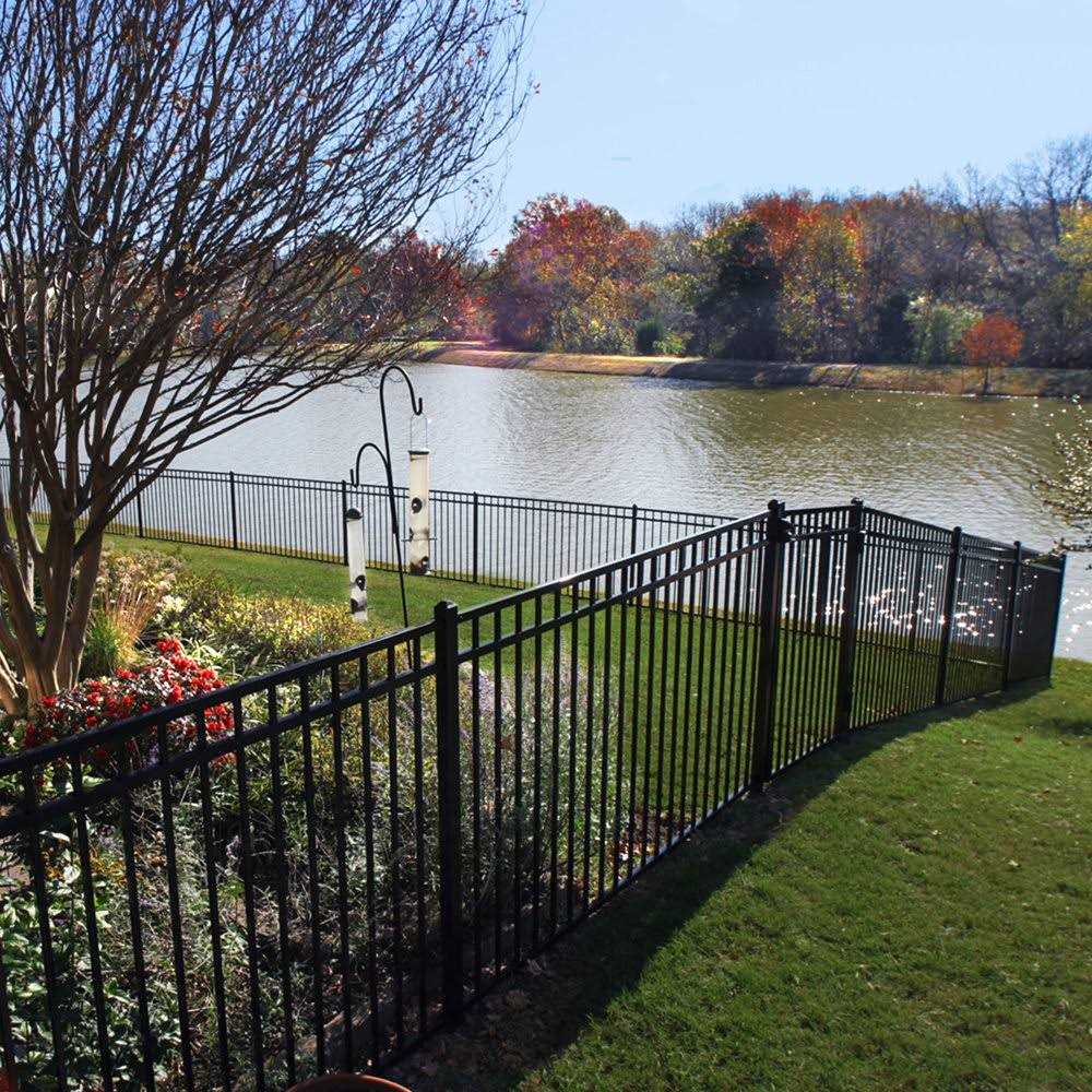 Fortress Versai 2 in. x 2 in. x Gloss Black Steel Fence Post with 5 in. Base Plate - MT - Mrs Treak