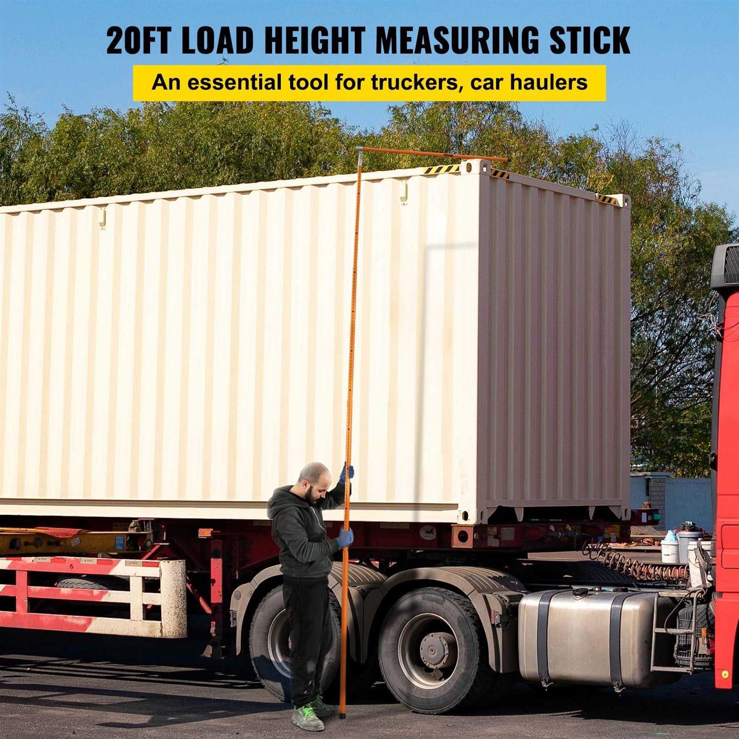 VEVOR Load Height Measuring Stick Sturdy Fiberglass Truck Height Stick with Adjustable Pole - MT - Mrs Treak