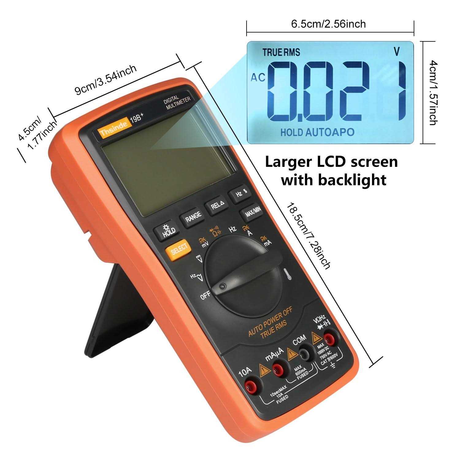 Thsinde Auto Ranging Digital Multimeter Trms 6000 with Battery Alligator Clips Test Leads AC/dc Voltage/Account,Voltage Alert - MT - Mrs Treak