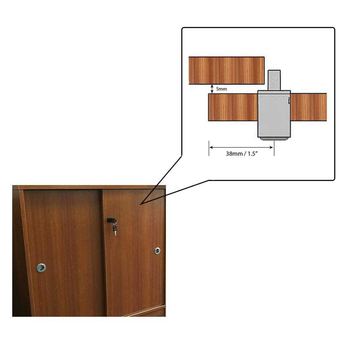 VictorsHome Push Plunger Lock 19mm x Cylinder Head Chrome Plated Zinc Alloy Keyed 2 Pack - MT - Mrs Treak