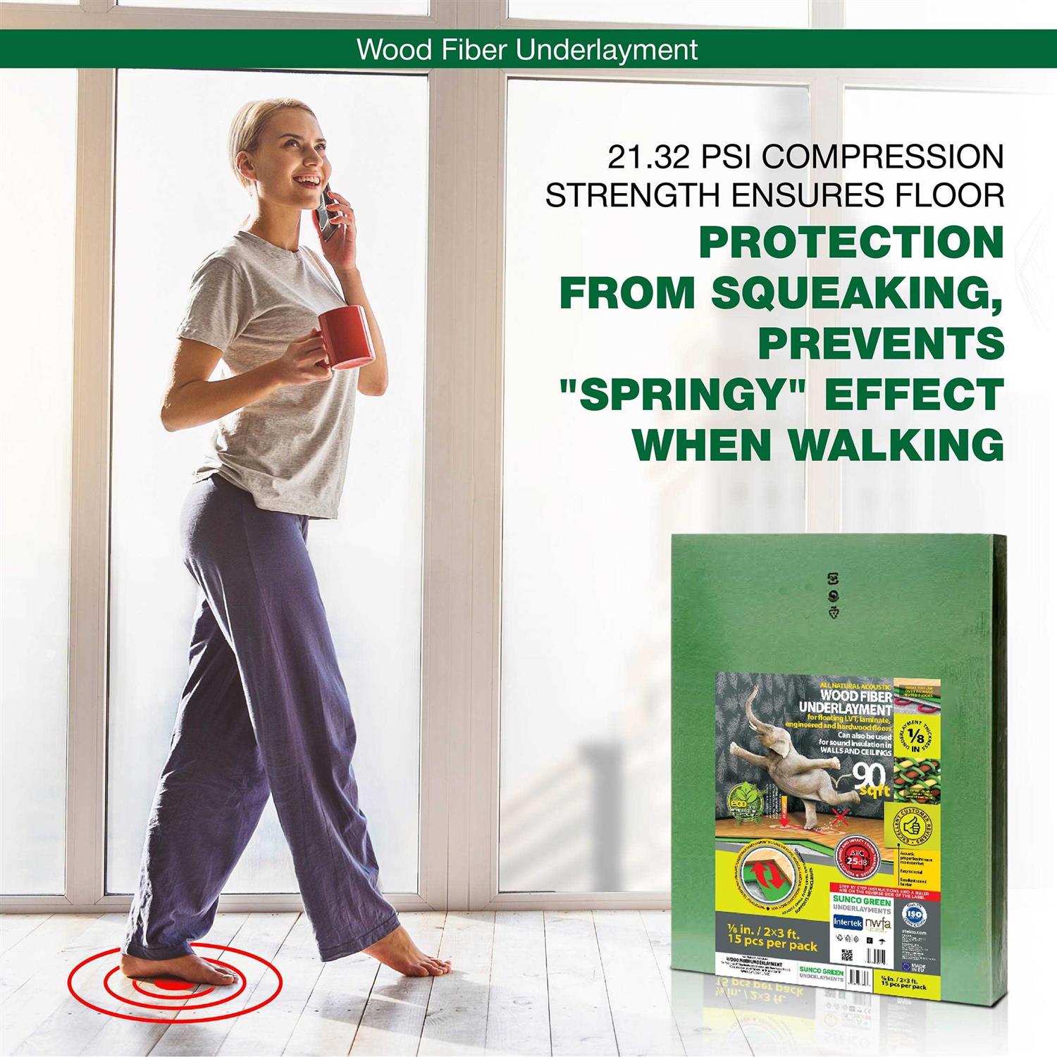 STEICO 90 sq.ft. 2 ft. x 3 ft x 1/8 in. Wood Fiber Underlayment - MT - Mrs Treak