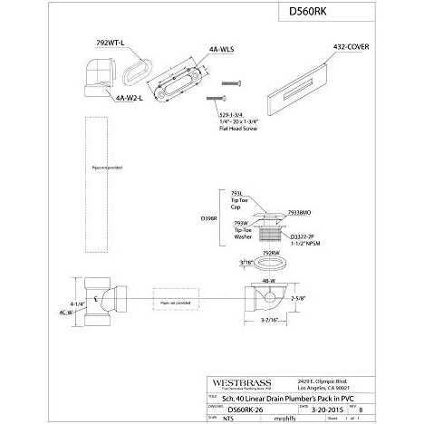 Westbrass D50P35-LT 35 in. Cable Bath Waste and Overflow Rough - MT - Mrs Treak