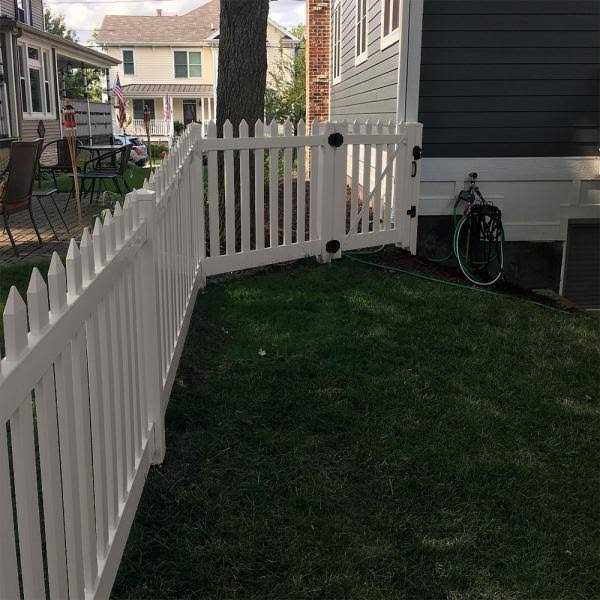 Weatherables Plymouth 5 ft. H x 8 ft. W White Vinyl Picket Fence Panel Kit - MT - Mrs Treak