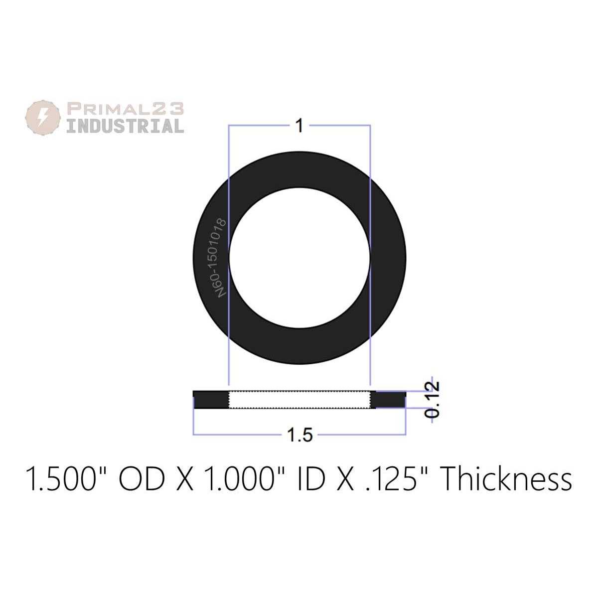 Primal23 Industrial Neoprene Rubber Washers OD x ID x 1/16 Thickness - MT - Mrs Treak