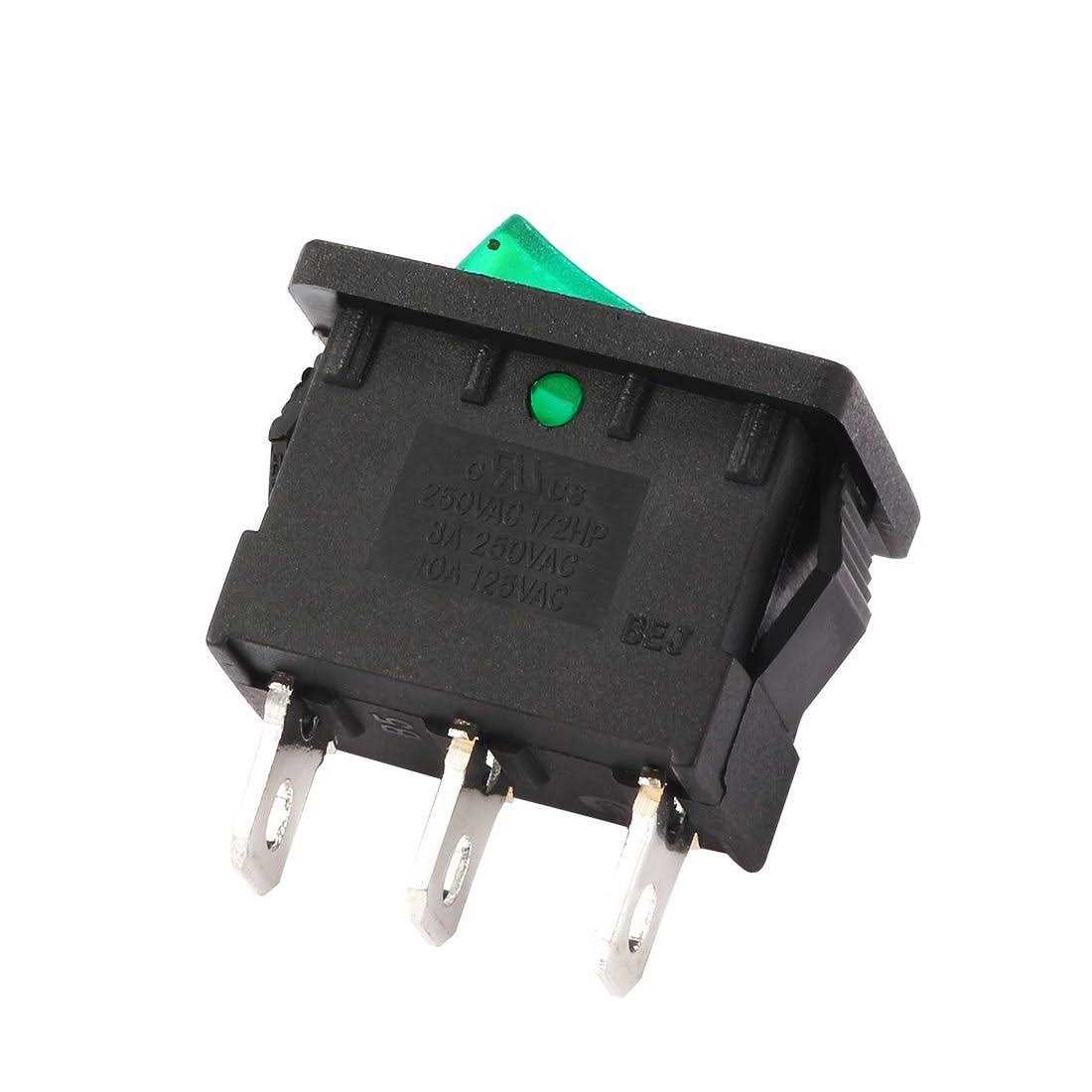 uxcell Ac 125v/12a 250v/10a Spdt 3P 3 Position On-Off-On Rocker Switch Black - MT - Mrs Treak