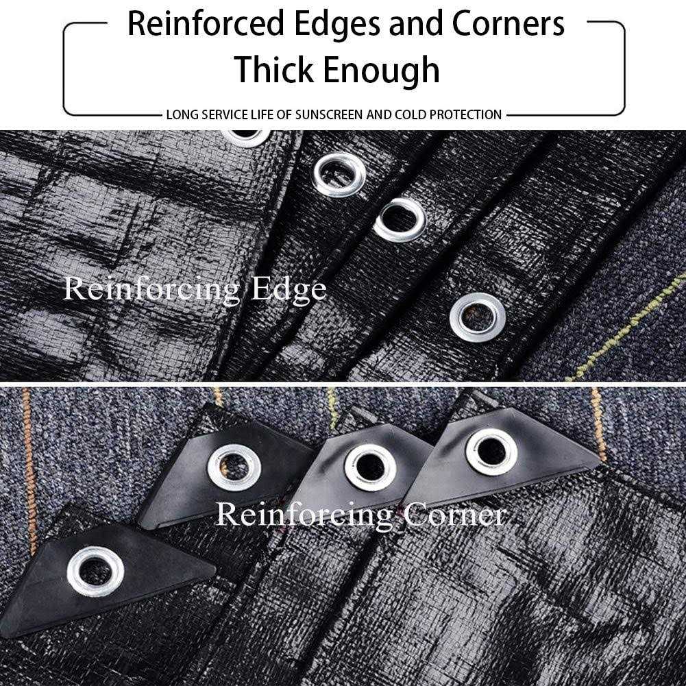 TEZONG Tarps Heavy Duty Waterproof Poly Tarp Multipurpose Tarpaulin Outdoor cover Black for Emergency Rain Roof - MT - Mrs Treak