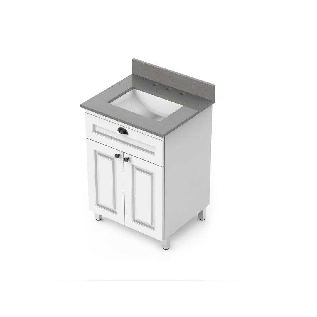 Winette 25 White Undermount Single Sink 3-Hole Bathroom Vanity Top Marble WVT - MT - Mrs Treak