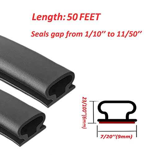 Weather Stripping Door Seal Strip,Self-Adhesive Rubber D-Shape Door Weather Stripping Sealers for Door Frame Window Insulation Large Gap - MT - Mrs Treak