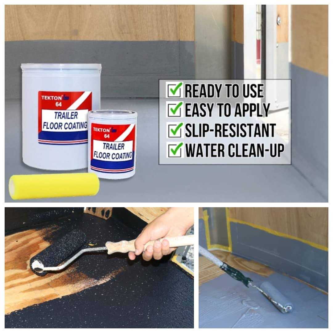 Tekton 64 Trailer Floor Coating Grey Plus 1 Bonus Foam Cover - MT - Mrs Treak
