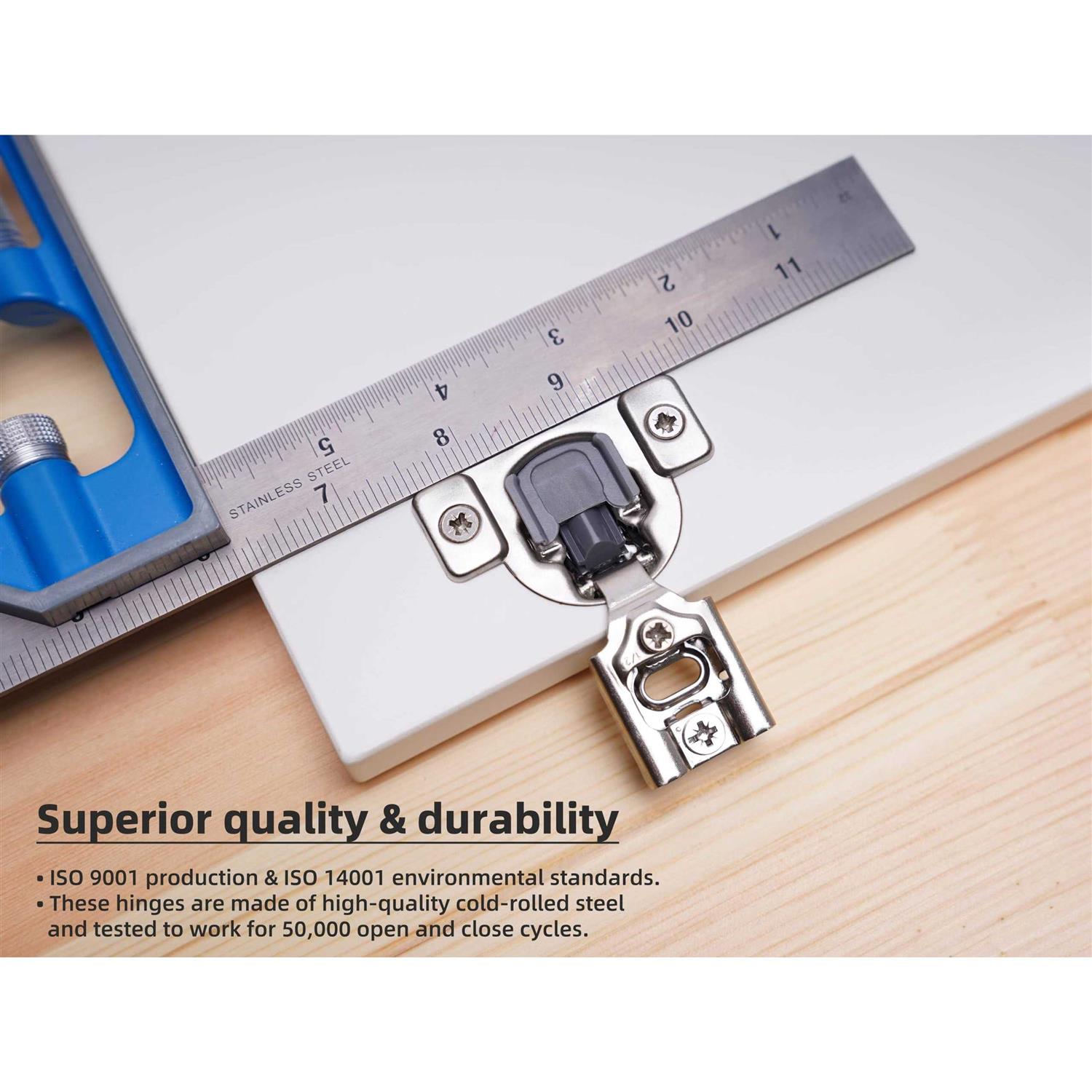 DecoBasics Overlay Soft Close Cabinet Hinges for Kitchen Cabinets -Satin Nickel Self Closing Kitchen - MT - Mrs Treak