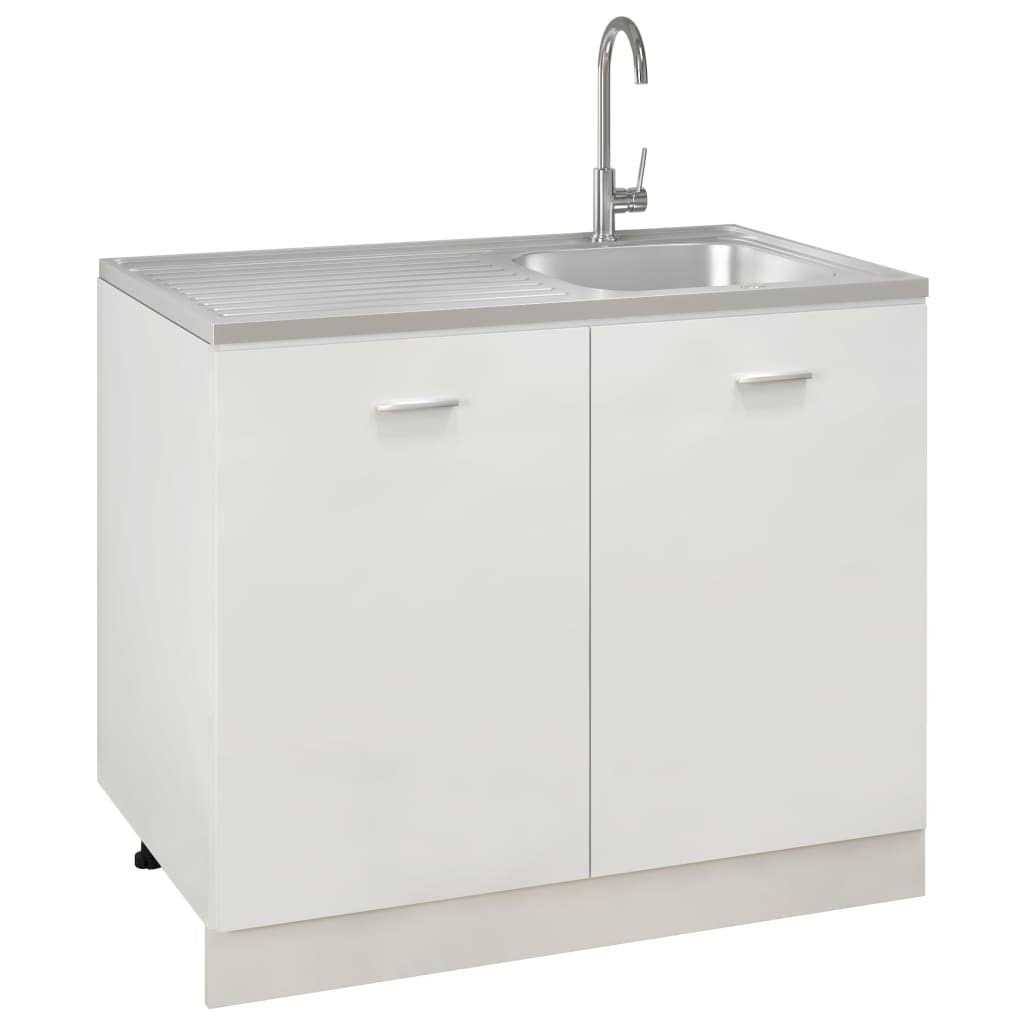 vidaXL Kitchen Sink with Drainer Set Silver 31.5×19.7×6.1 Stainless Steel - MT - Mrs Treak