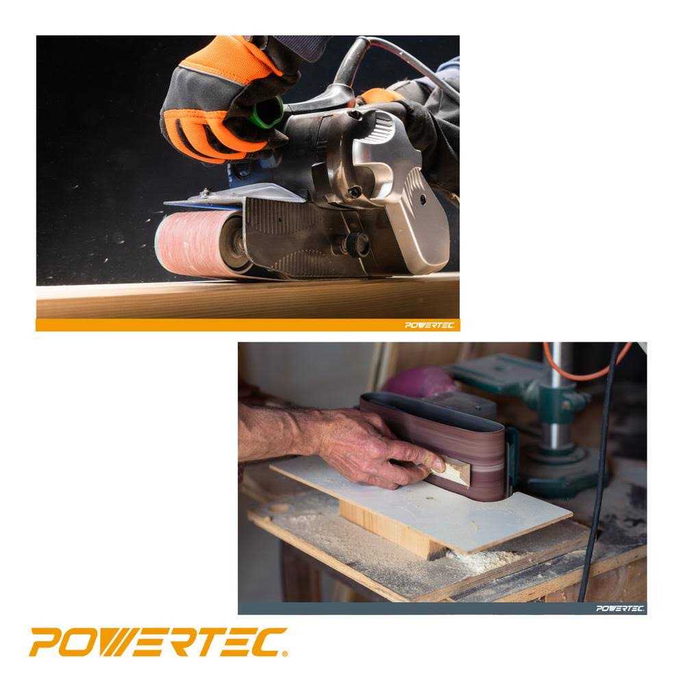 Powertec 3 x Sanding Belts Grit Aluminum Oxide Sanding Belt - MT - Mrs Treak