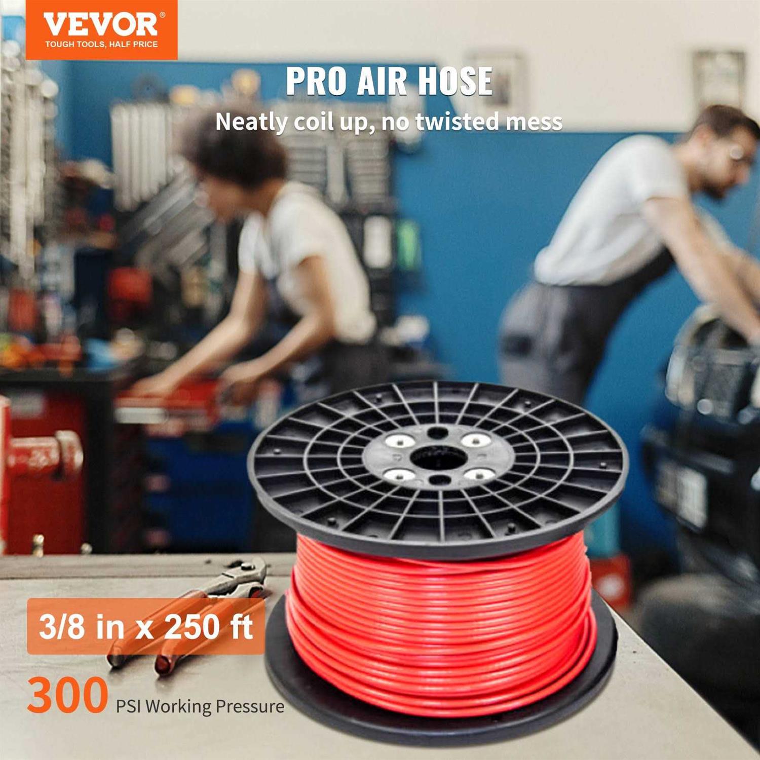 VEVOR Air Hose 1/4 inch x 250 ft Air Hose, 1/4 inch x 250 ft - MT - Mrs Treak