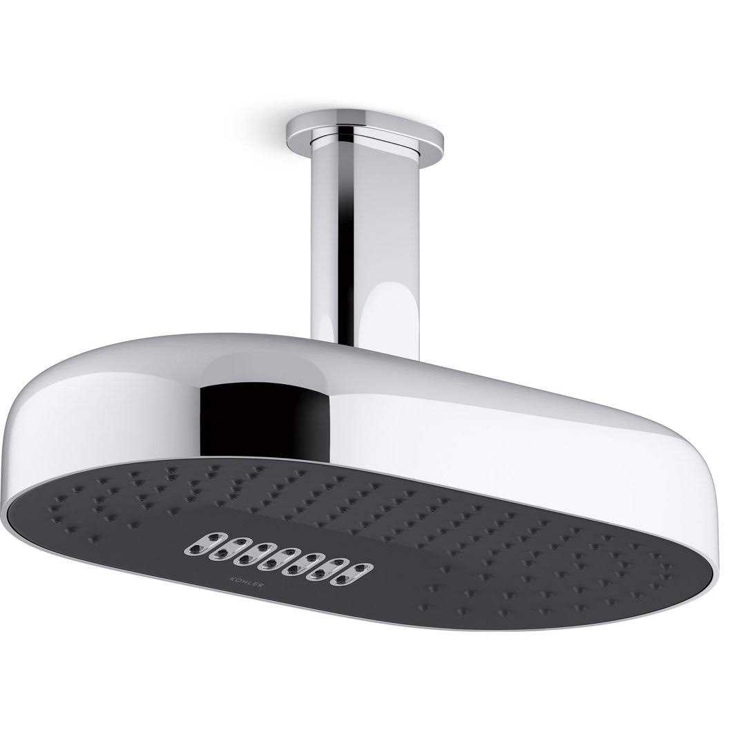 Kohler K-26326 Statement 10 in. Ceiling-Mount Two-Function Rainhead Arm And Flange - MT - Mrs Treak