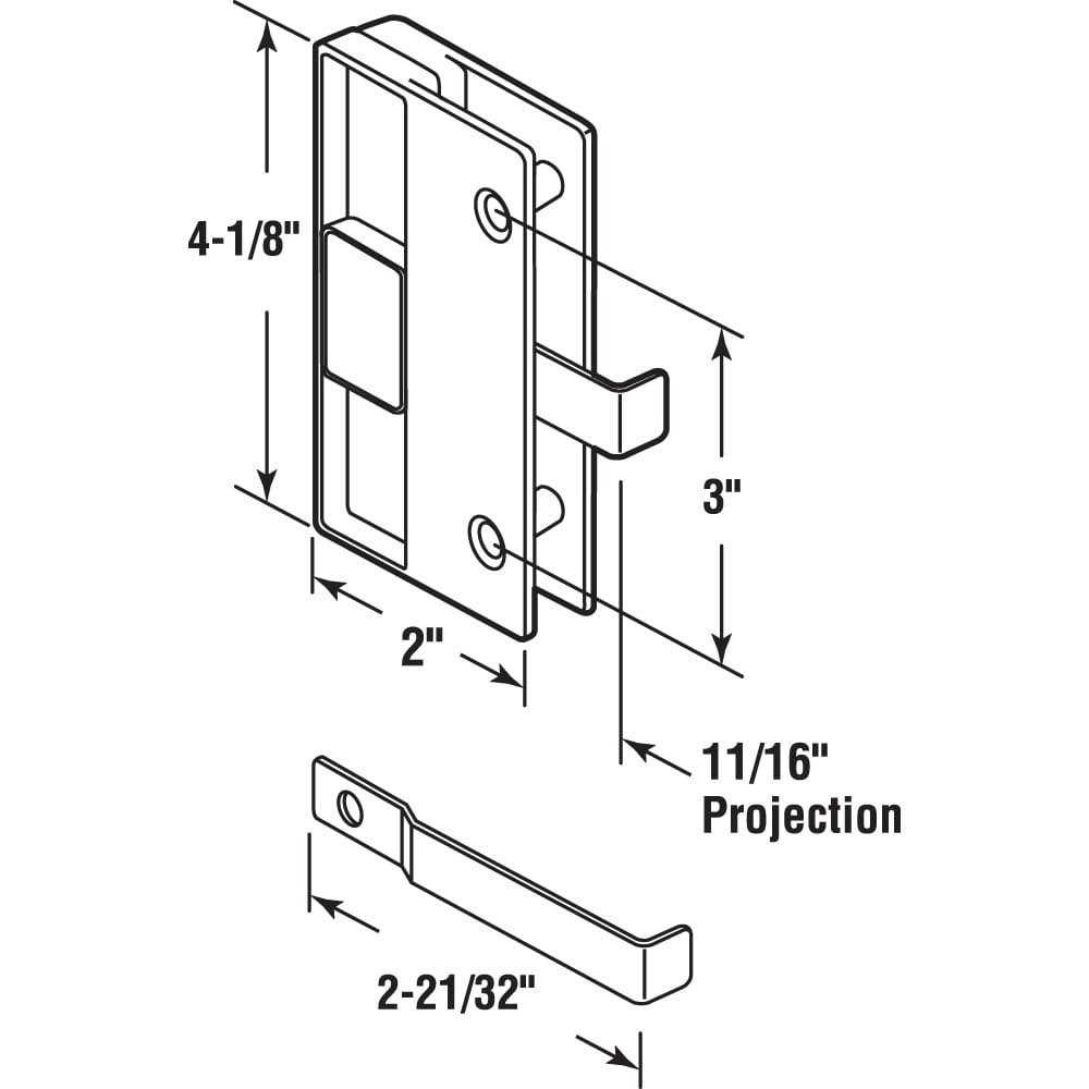 Prime-Line Satin Nickel Dead Latch Door Strike - MT - Mrs Treak