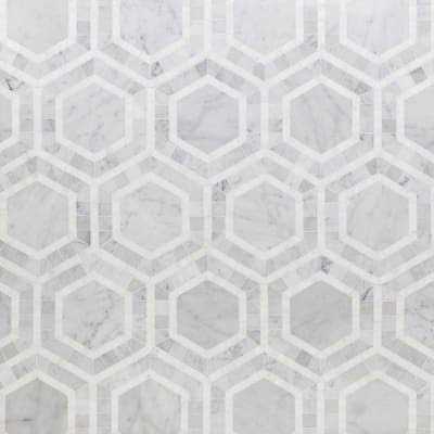 Zeta Random Sized Marble Honeycomb Mosaic Wall & Floor Tile Ivy Hill Tile - MT - Mrs Treak