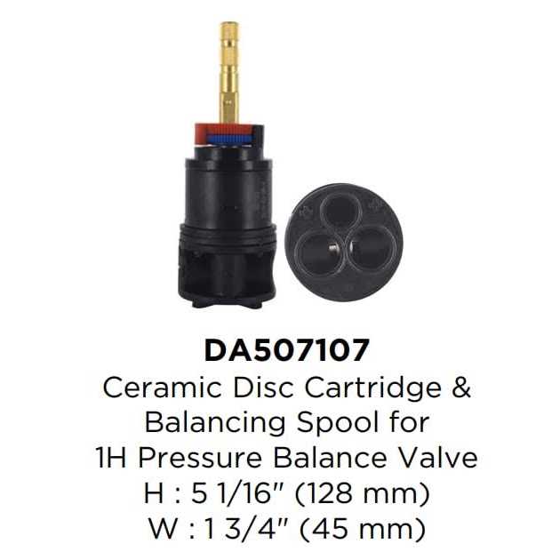 Danze Gerber DA507107 Ceramic Disc Cartridge & Balancing Spool for 1H Pressure Balance Valve - MT - Mrs Treak