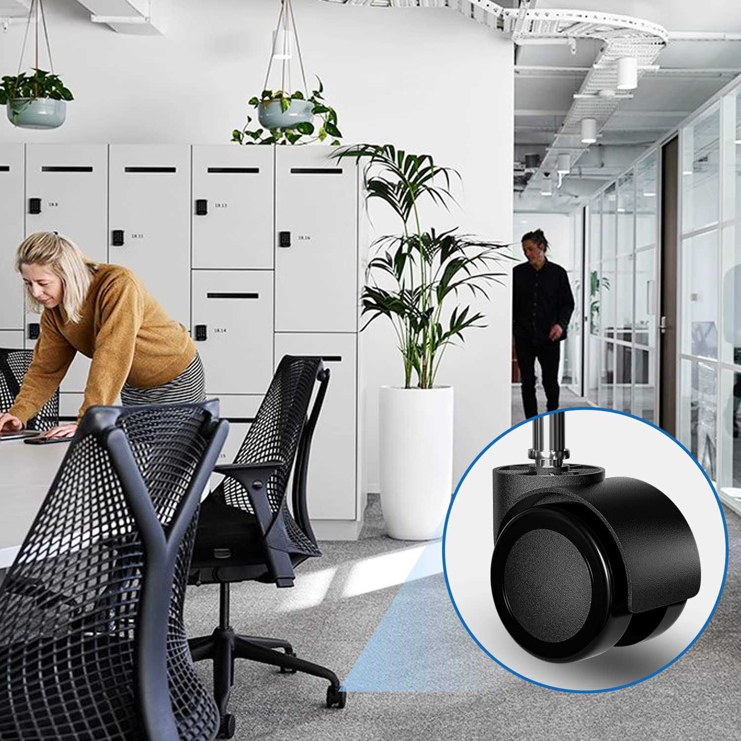 Office Chair Caster Wheels 3 Rollerblade Rubber Replacement Chair C - MT - Mrs Treak