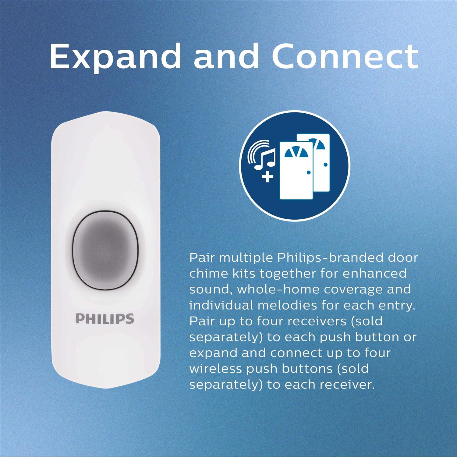 Philips Battery-Operated 2-Melody Doorbell Kit - MT - Mrs Treak