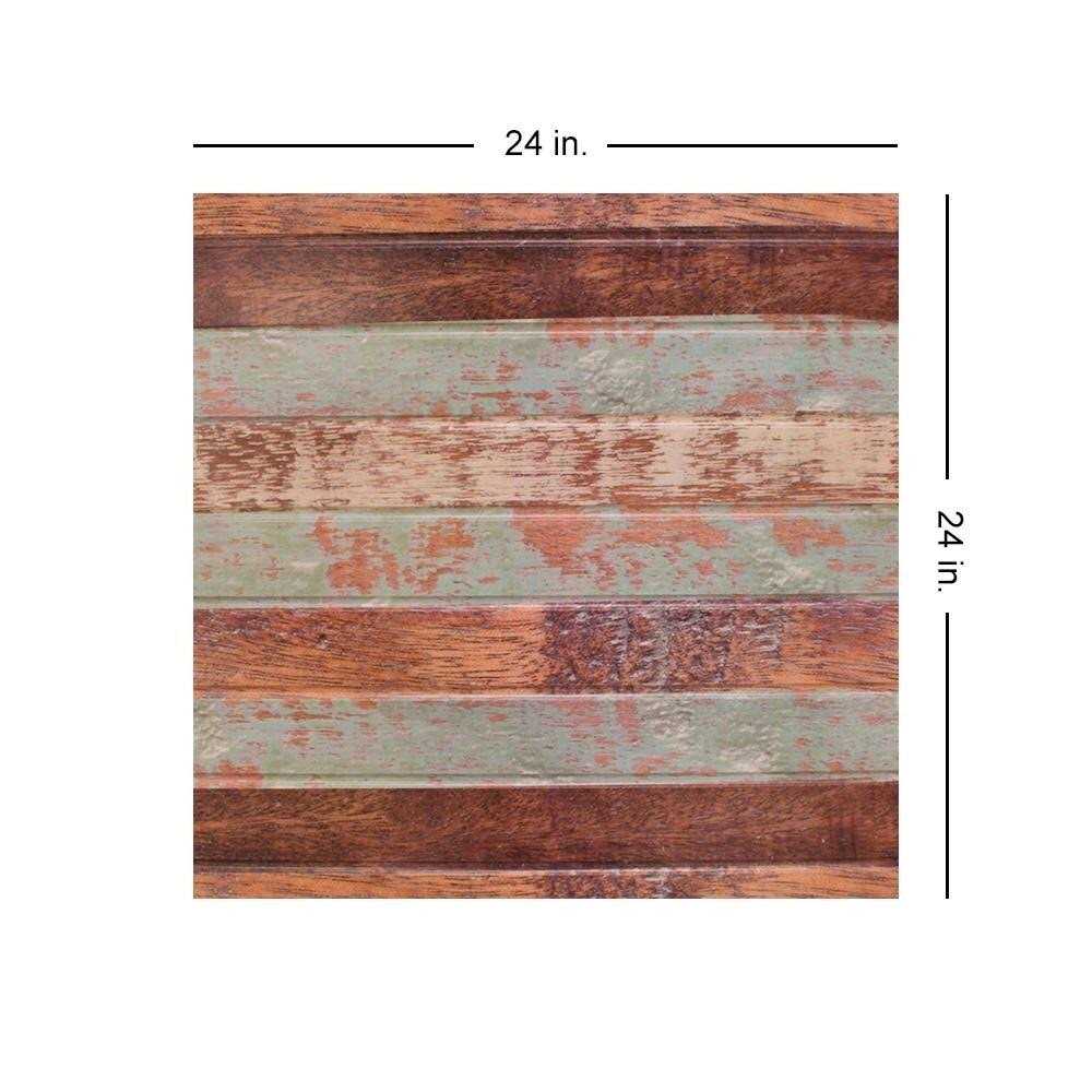 From Plain To Beautiful In Hours 1011-Faux Wood Plank Panel 2 ft. x 2 ft. PVC Lay-in Ceiling Tile - MT - Mrs Treak