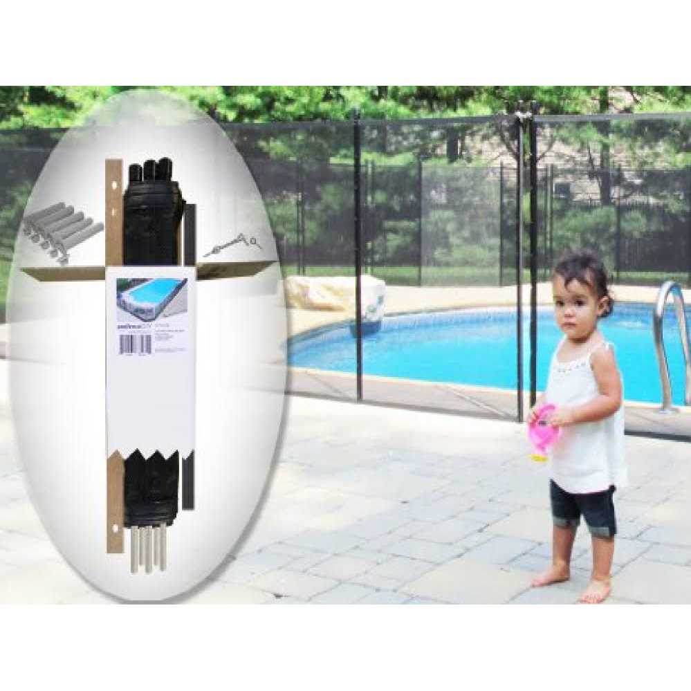 Pool Fence DIY 12’x5′ Fence Section with 5 Poles in Black - MT - Mrs Treak