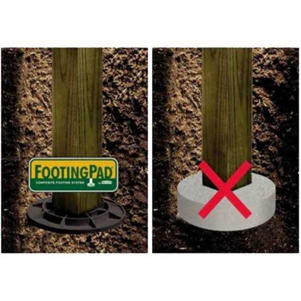 FootingPad 12 in. Dia x 1.5 in. 2.1 lb Composite Post Foundation - MT - Mrs Treak