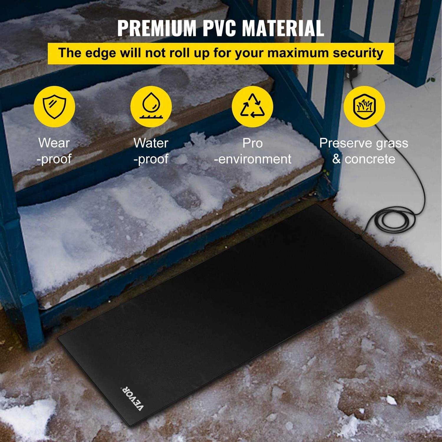 VEVOR Snow Melting Mat Heated Walkway Mat Pvc Heated Snow and Ice Melting Mat - MT - Mrs Treak