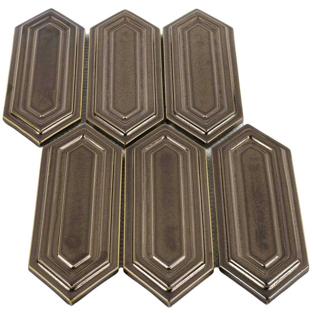Delphi Hexagon 3 x 9 Straight Edge Ceramic Mosaic Sheet Tile Ivy Hill Tile - MT - Mrs Treak