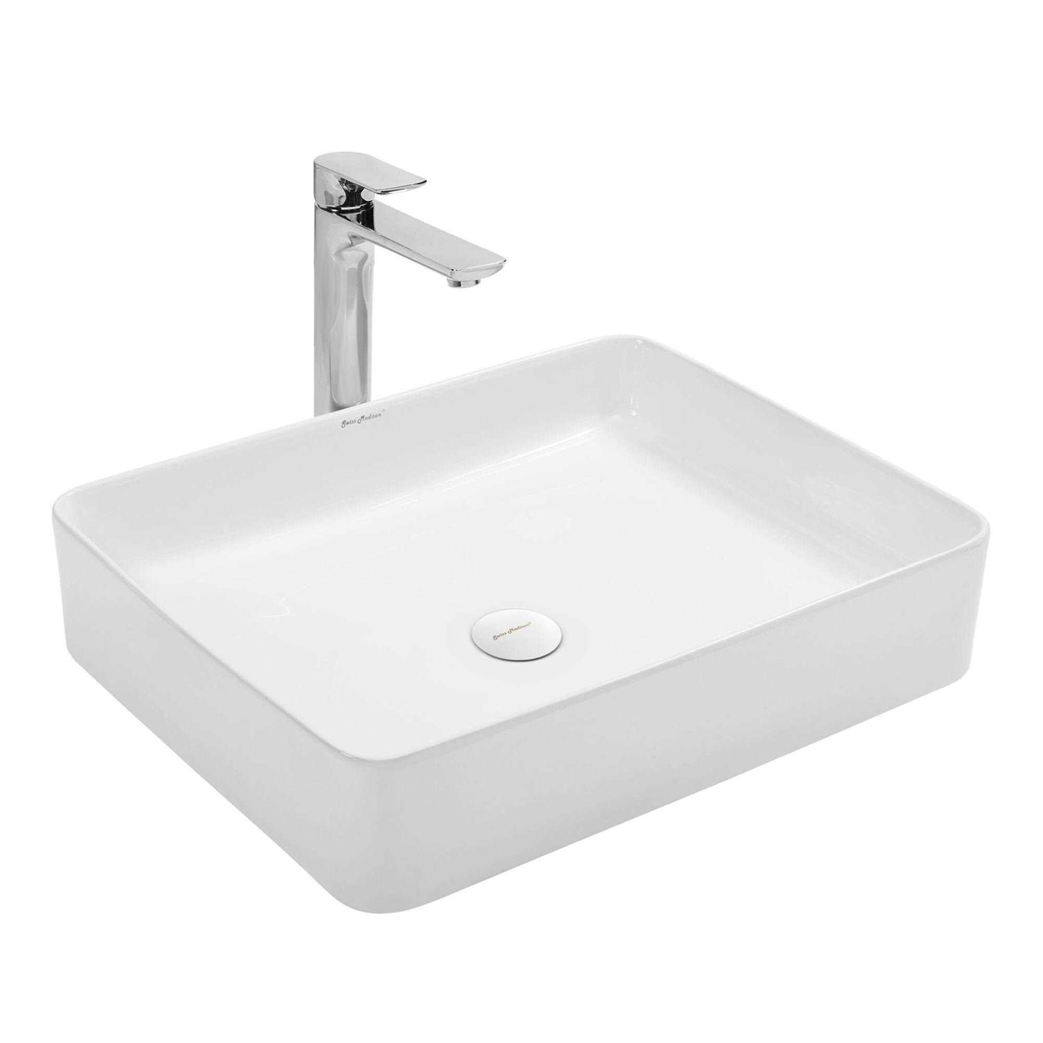 Swiss Madison Concorde One-Piece Square Ceramic Left Side Flush Handle Toilet 1.28 GPF SM-1T107 - MT - Mrs Treak