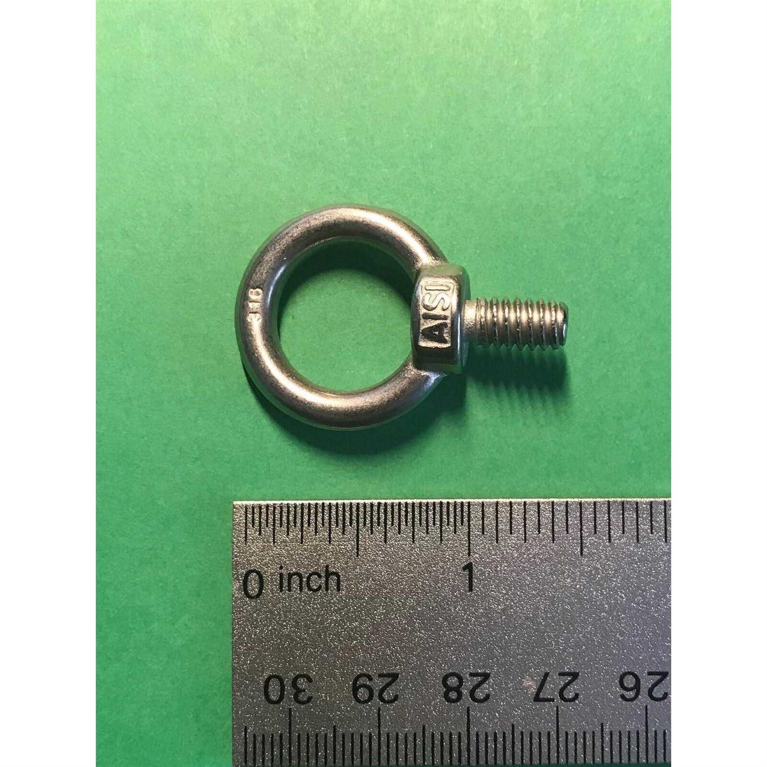 US Stainless Stainless Steel 316 Lifting Eye Bolt UNC Marine Grade - MT - Mrs Treak