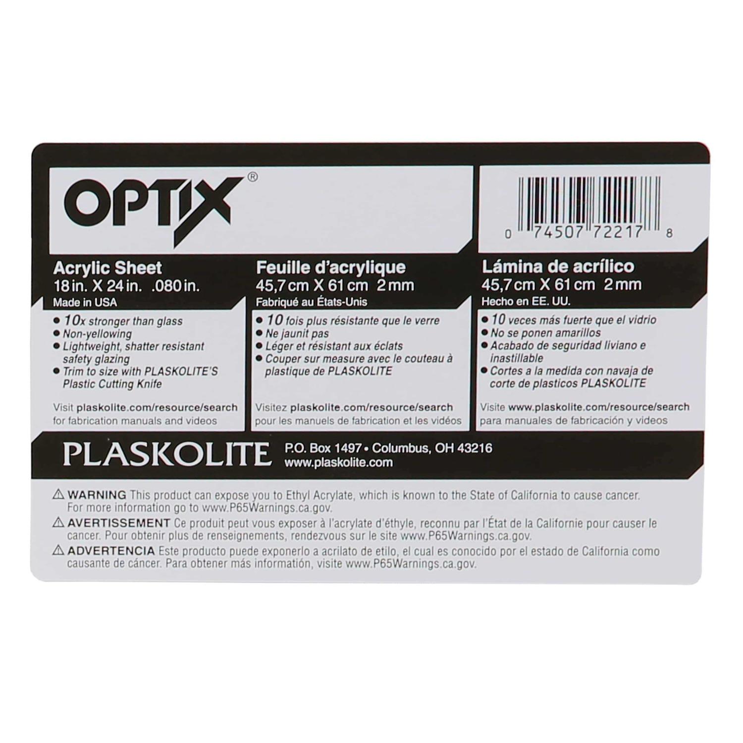 Plaskolite Acrylic Sheet - MT - Mrs Treak