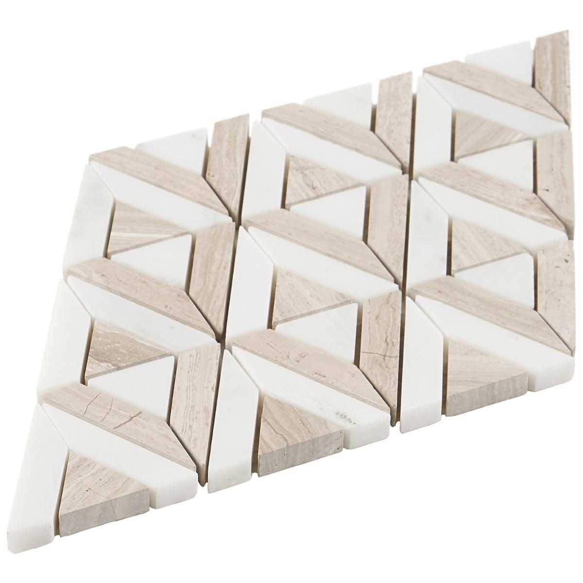 Florey Linear Corner 7.87 in. x 7.87 in. Polished Marble Floor and Wall Mosaic Tile Ivy Hill Tile - MT - Mrs Treak