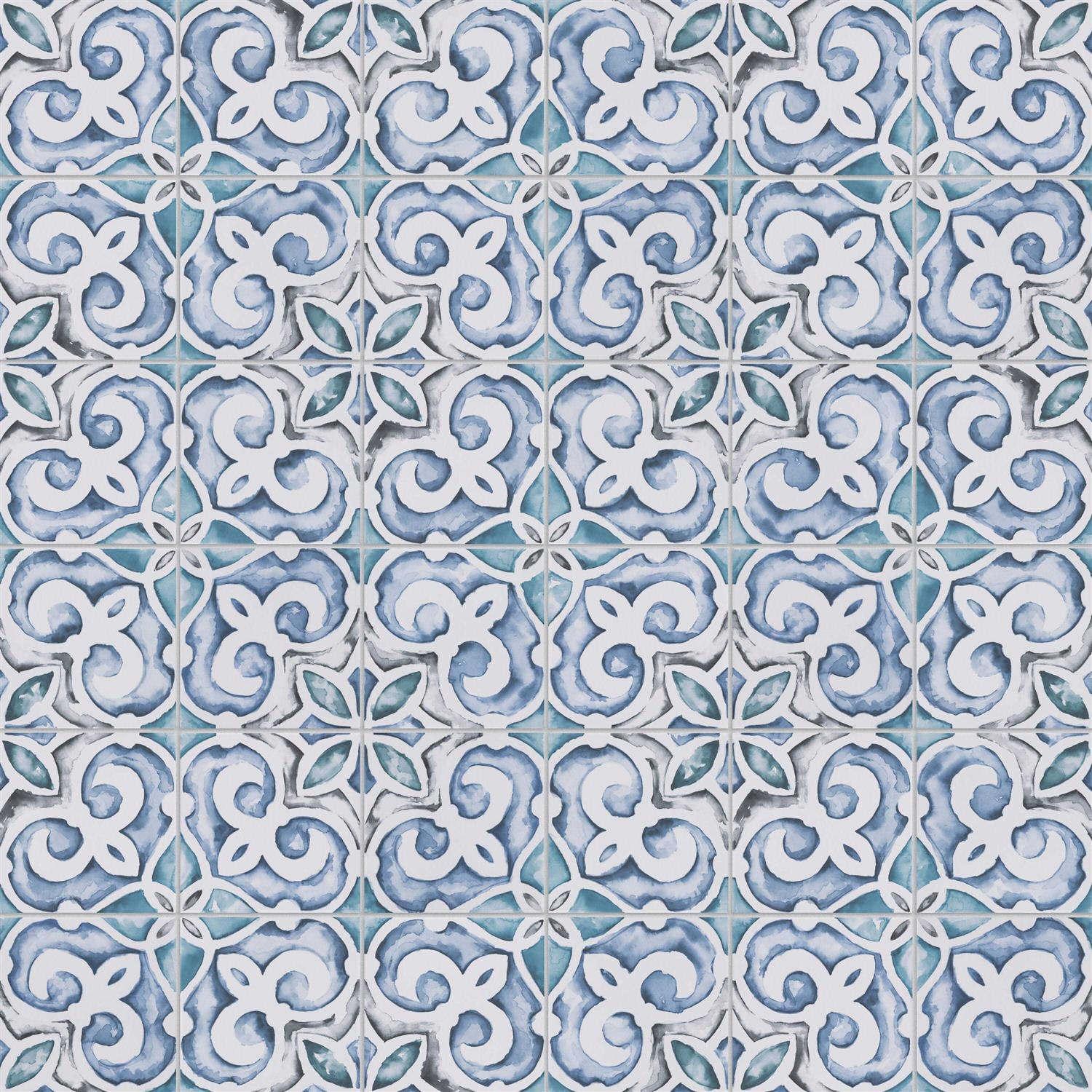 Merola Tile Saint Germain Gele Deco Rivette 5-3/4 in. x 5-3/4 in. Porcelain Floor and Wall Tile - MT - Mrs Treak